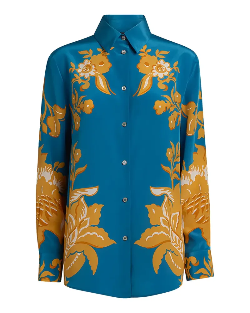 Etro floral-print button-up shirt - Blau Blau
