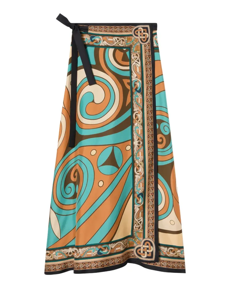 La DoubleJ Gewickelter Kells Swirl Midirock - Blau Blau