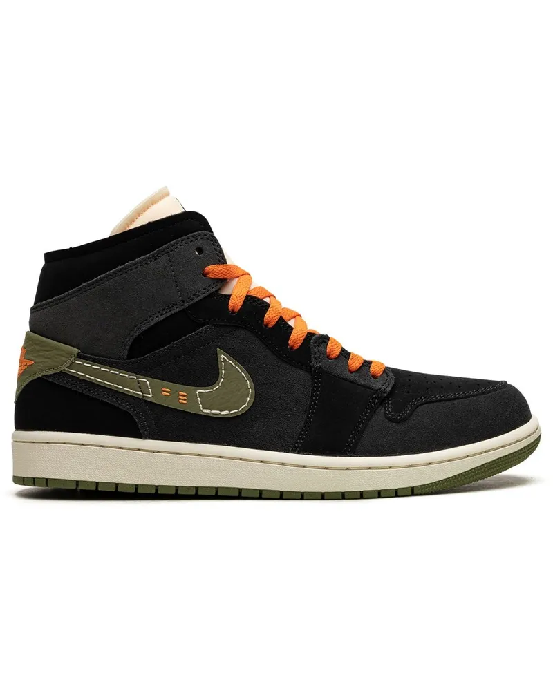 Jordan Air  1 Mid SE Craft Anthracite/Light Olive Sneakers - Schwarz Schwarz