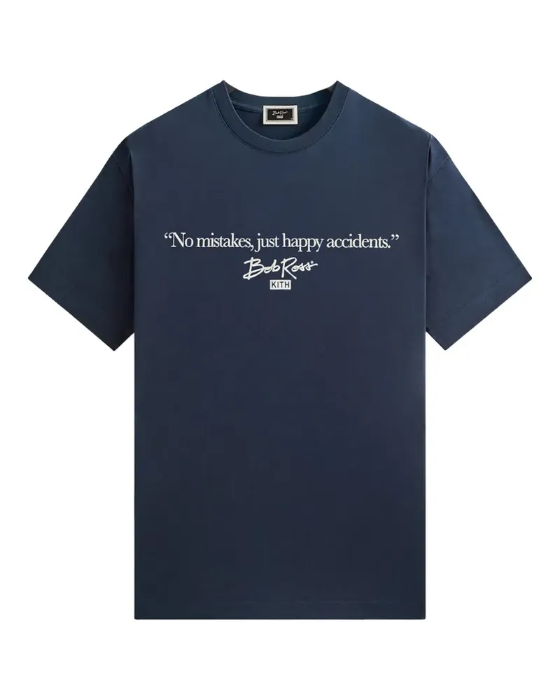KITH x Bob Ross Happy Accidents quote T-shirt - Blau Blau