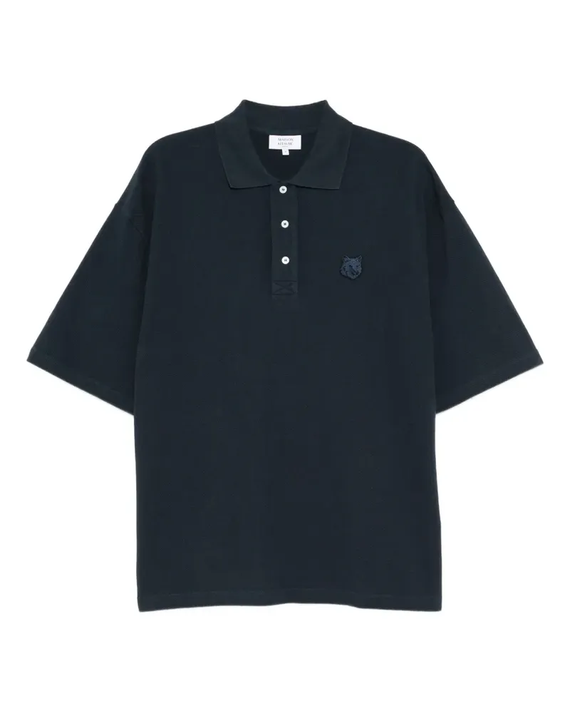 Kitsuné Poloshirt mit Bold Fox Head-Patch - Blau Blau