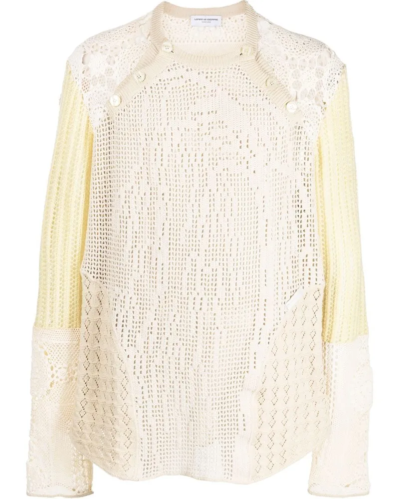 Marine Serre Gehäkelter Pullover mit Raglanärmeln - Nude Nude