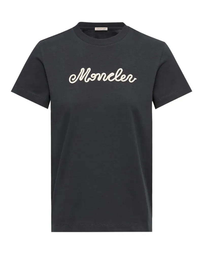 Moncler scripted-logo T-shirt - Blau Blau