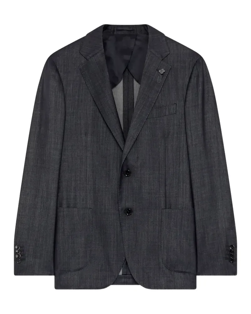 LARDINI Einreihiges Sakko in Jeansoptik - Grau Grau