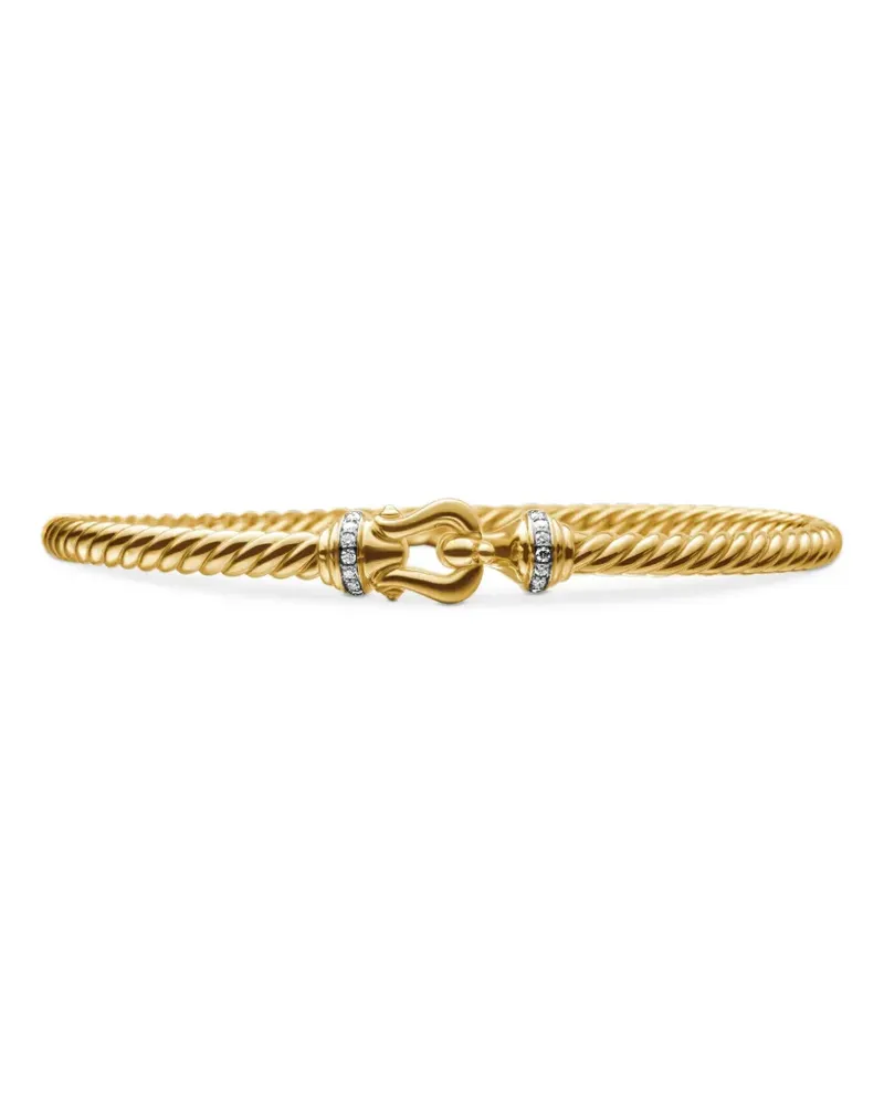 David Yurman 18kt Buckle Cablespira Gelbgoldarmband mit Diamant 3,5mm Gold