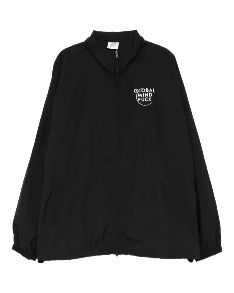 VETEMENTS Jacke mit Logo-Stickerei - Schwarz Schwarz