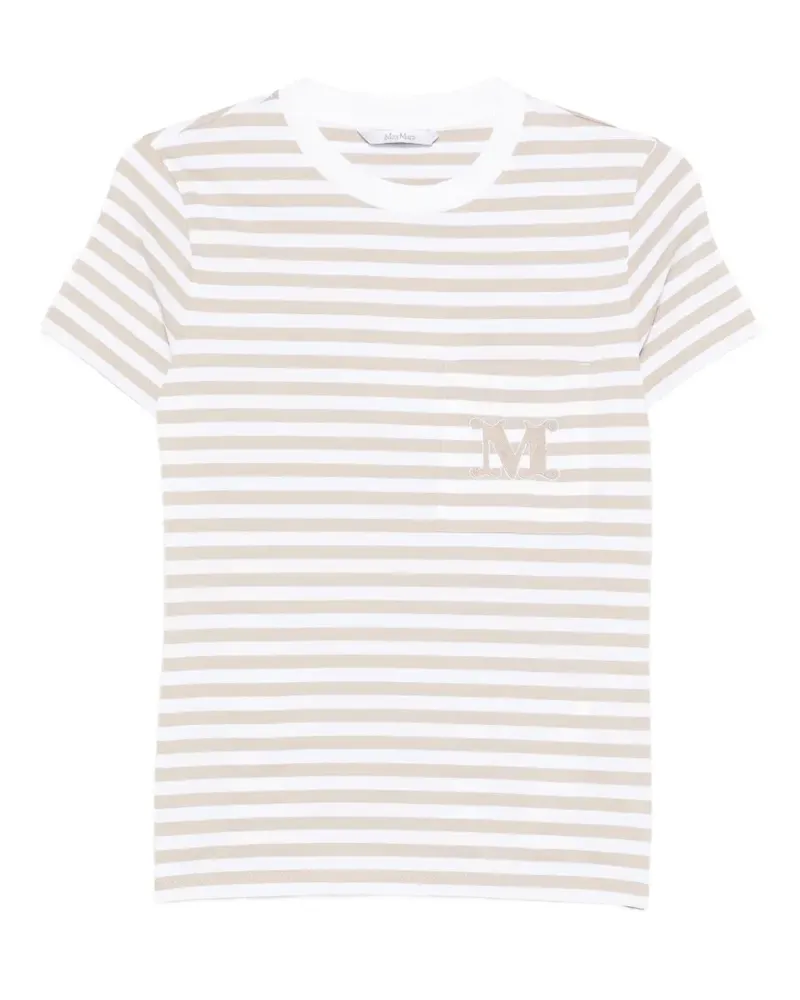 Max Mara Moboli striped pocket T-shirt - Weiß Weiß