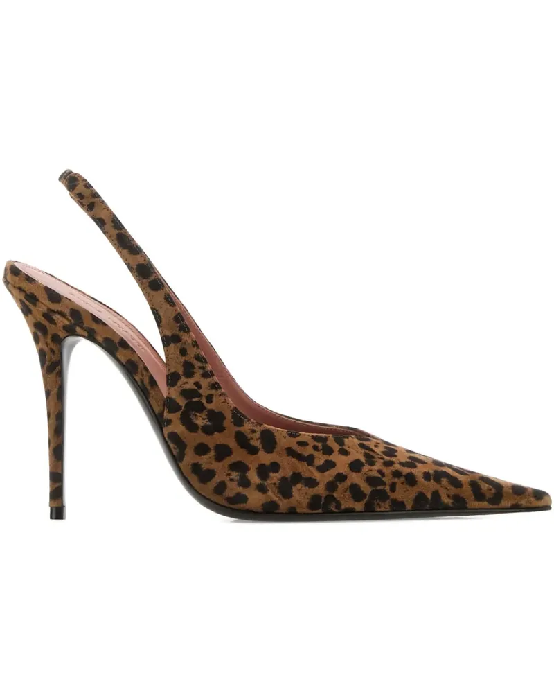 Amina Muaddi Anok Pumps mit Animal-Print 105mm - Braun Braun