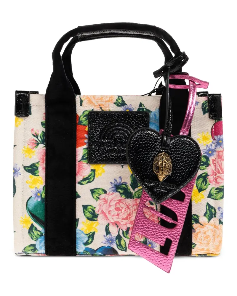 Kurt Geiger heart-charm floral tote bag - Nude Nude