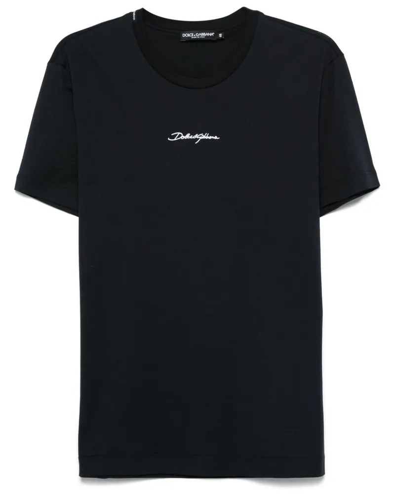 Dolce & Gabbana T-Shirt mit Logo-Stickerei - Blau Blau