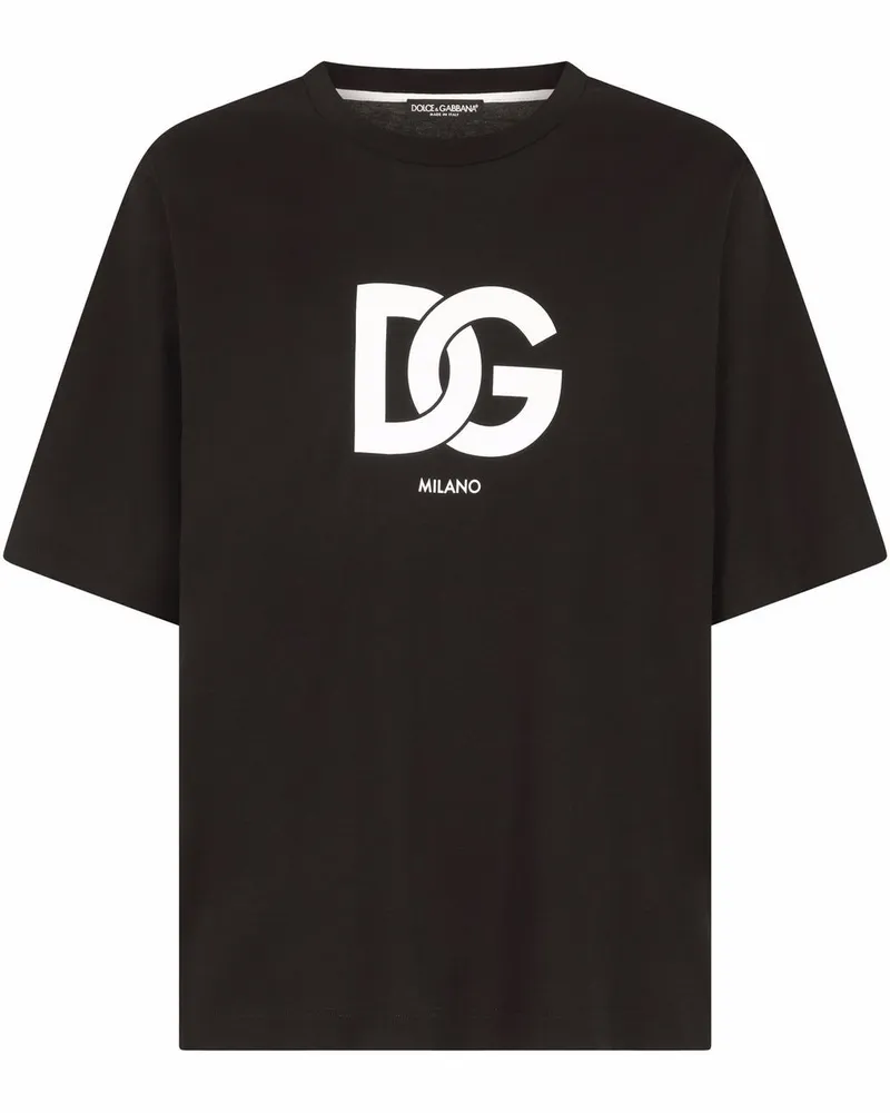 Dolce & Gabbana T-Shirt mit DG-Logo - Schwarz Schwarz