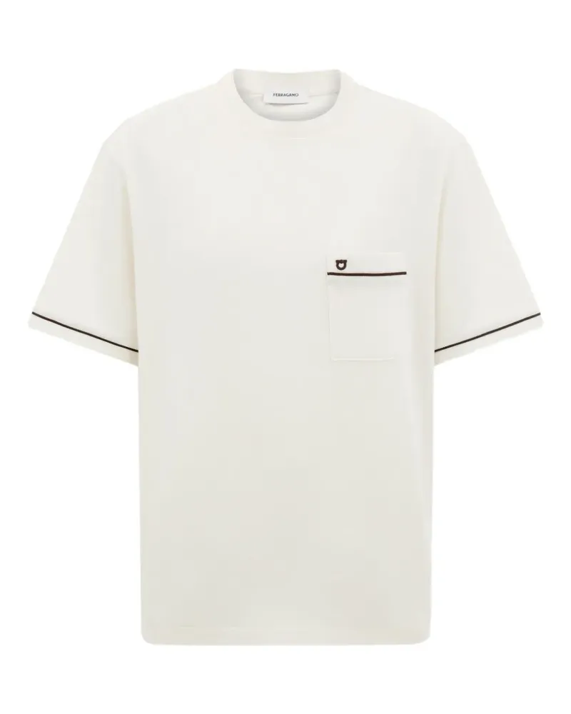 Ferragamo T-Shirt mit Kontrastdetails - Weiß Weiß