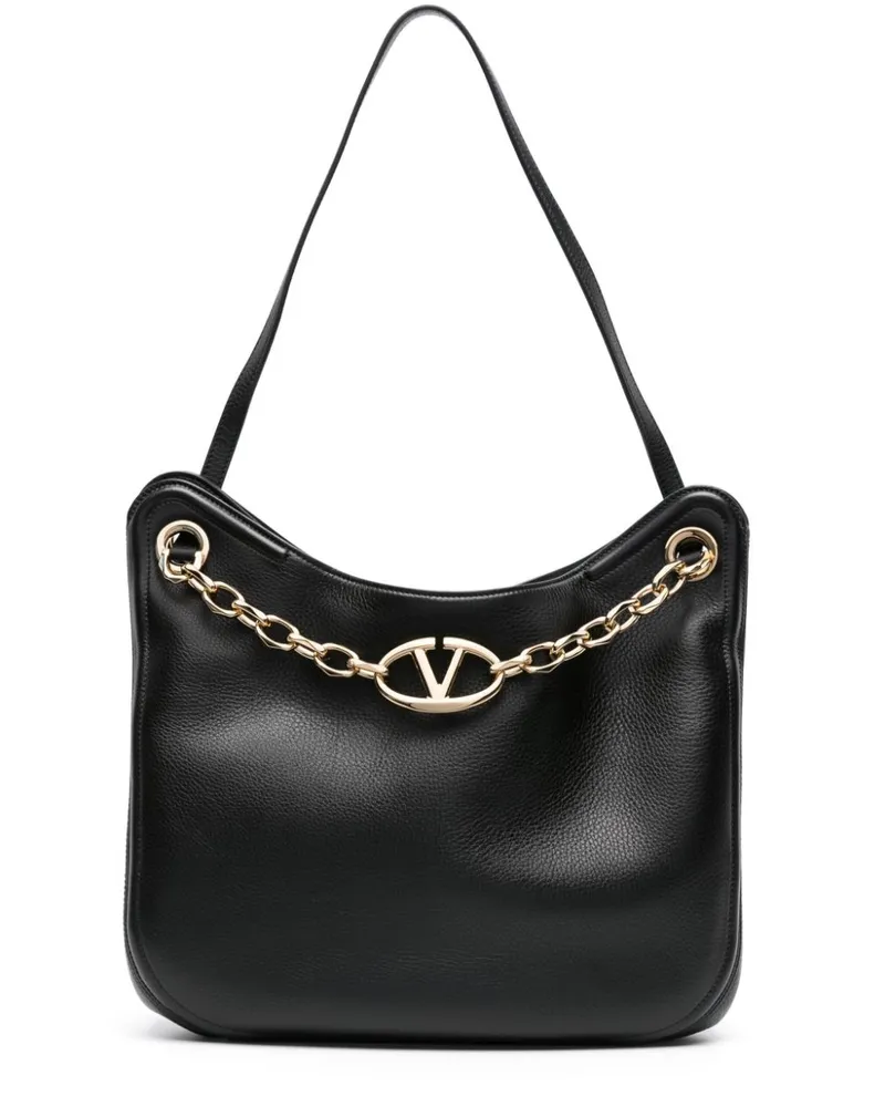 Valentino Garavani VLogo Signature Schultertasche mit Kette - Schwarz Schwarz