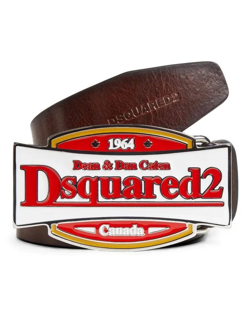 Dsquared2 Gürtel mit Logo-Schild - Braun Braun