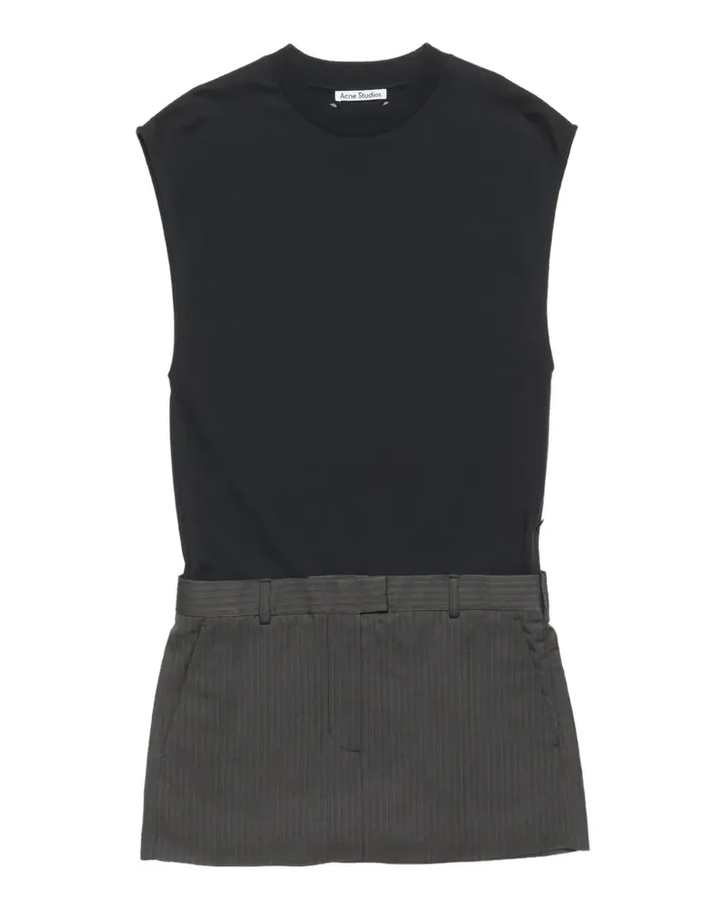 Acne Studios cotton panelled mini dress - Schwarz Schwarz