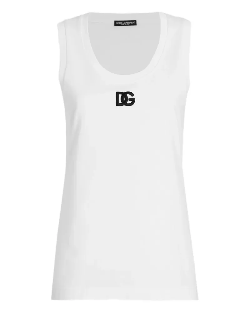 Dolce & Gabbana logo-detail cotton tank top - Weiß Weiß