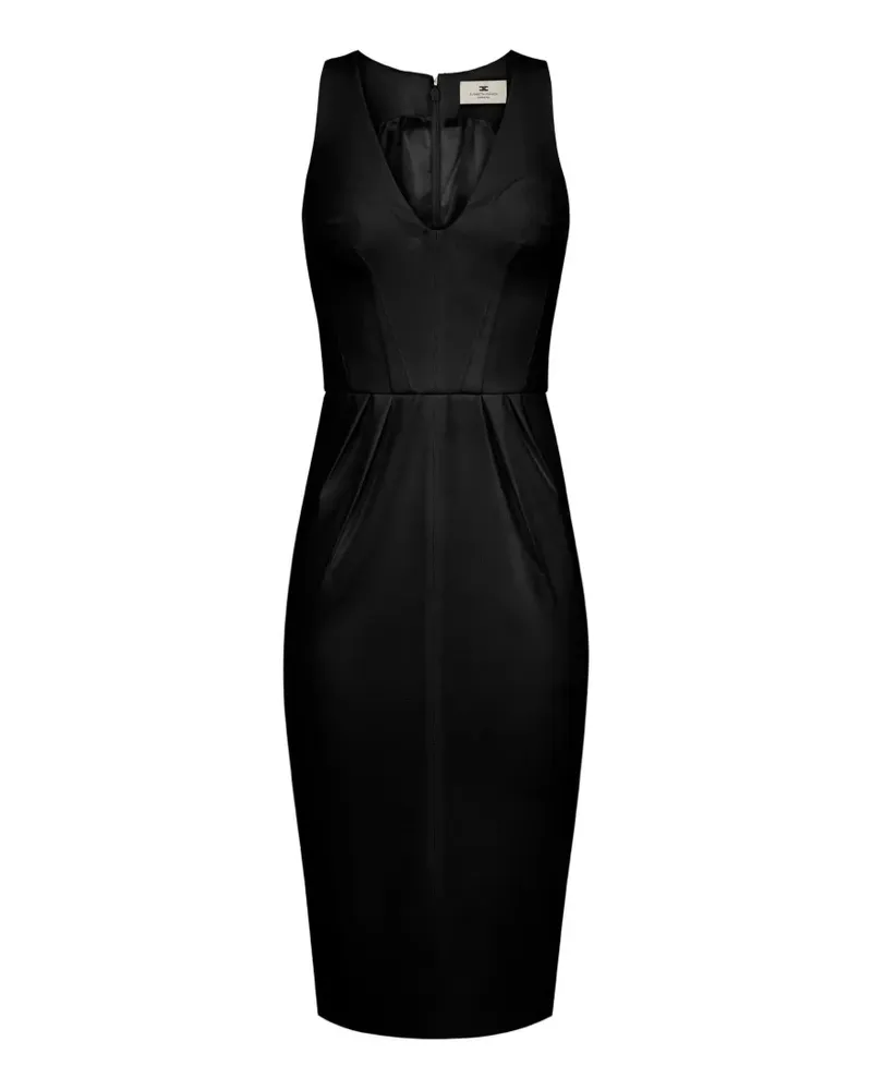 Elisabetta Franchi Midikleid mit V-Ausschnitt - Schwarz Schwarz