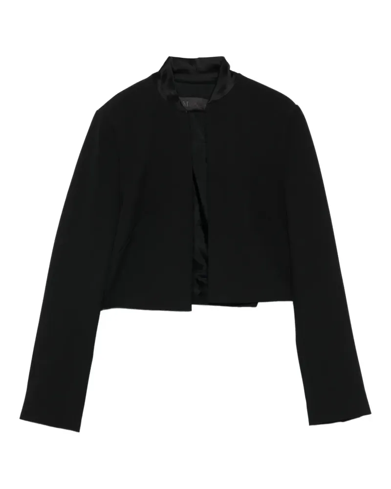 Max Mara Tesoro Jacke mit Satinbesatz - Schwarz Schwarz