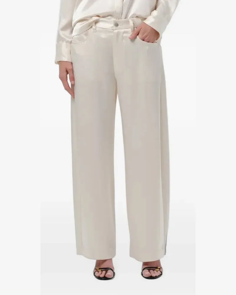 Citizens of humanity Brynn hammered-satin trousers - Nude Nude