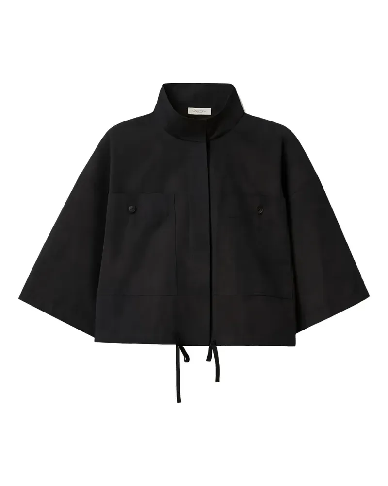 Lafayette148 Langärmelige Jacke mit Kordelzug - Schwarz Schwarz