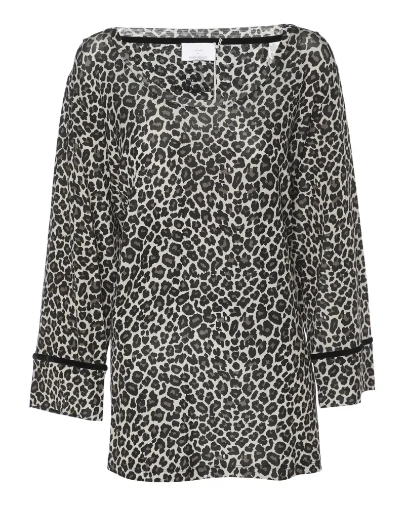 Marina Rinaldi Tunika mit Animal-Print - Grau Grau
