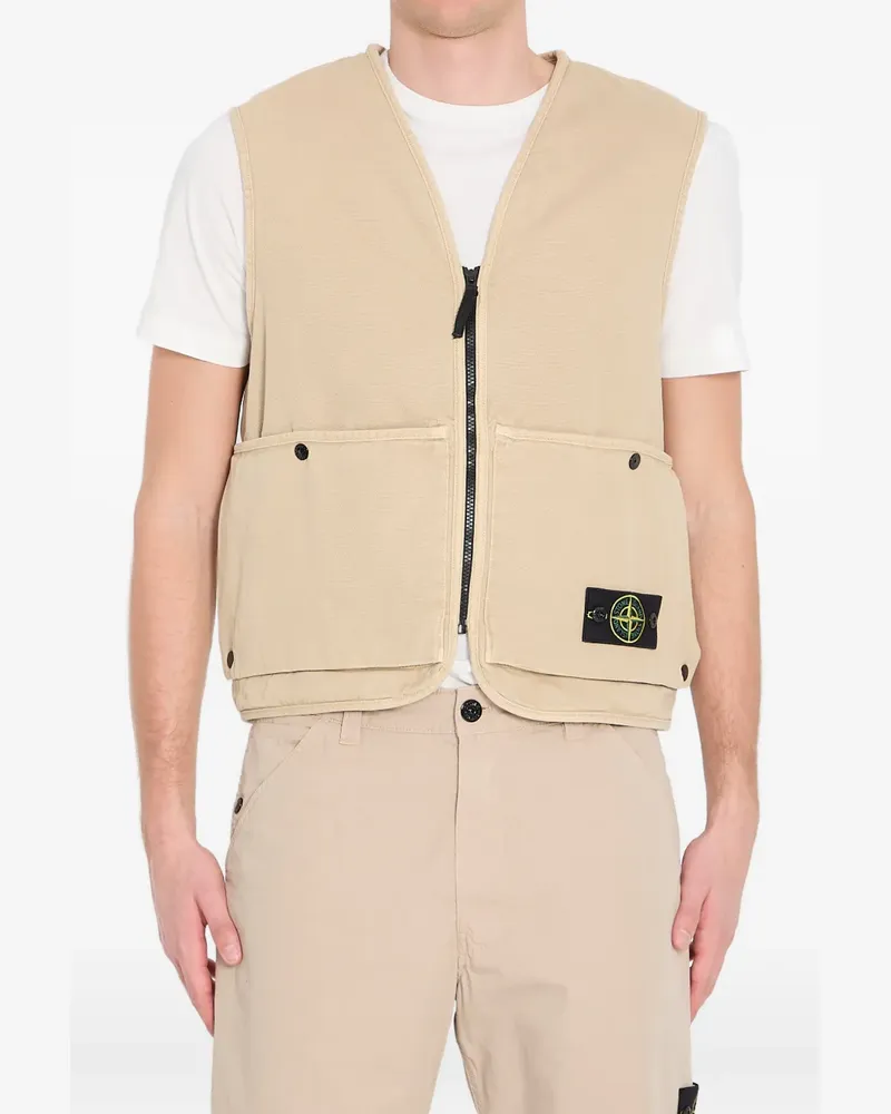 Stone Island buttoned oversized vest - Nude Nude