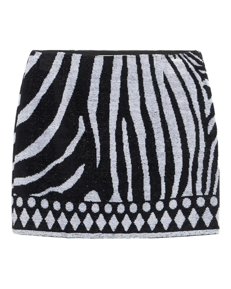Blumarine zebra-print mini skirt - Schwarz Schwarz