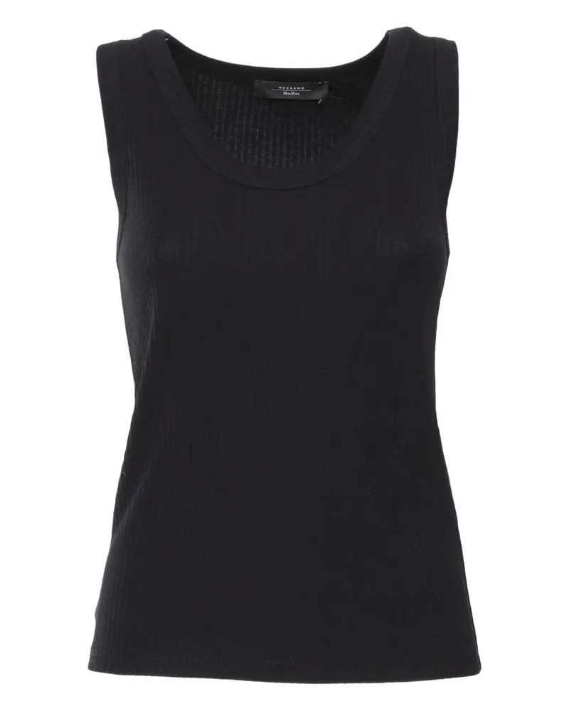 Max Mara Geripptes Trägershirt - Schwarz Schwarz