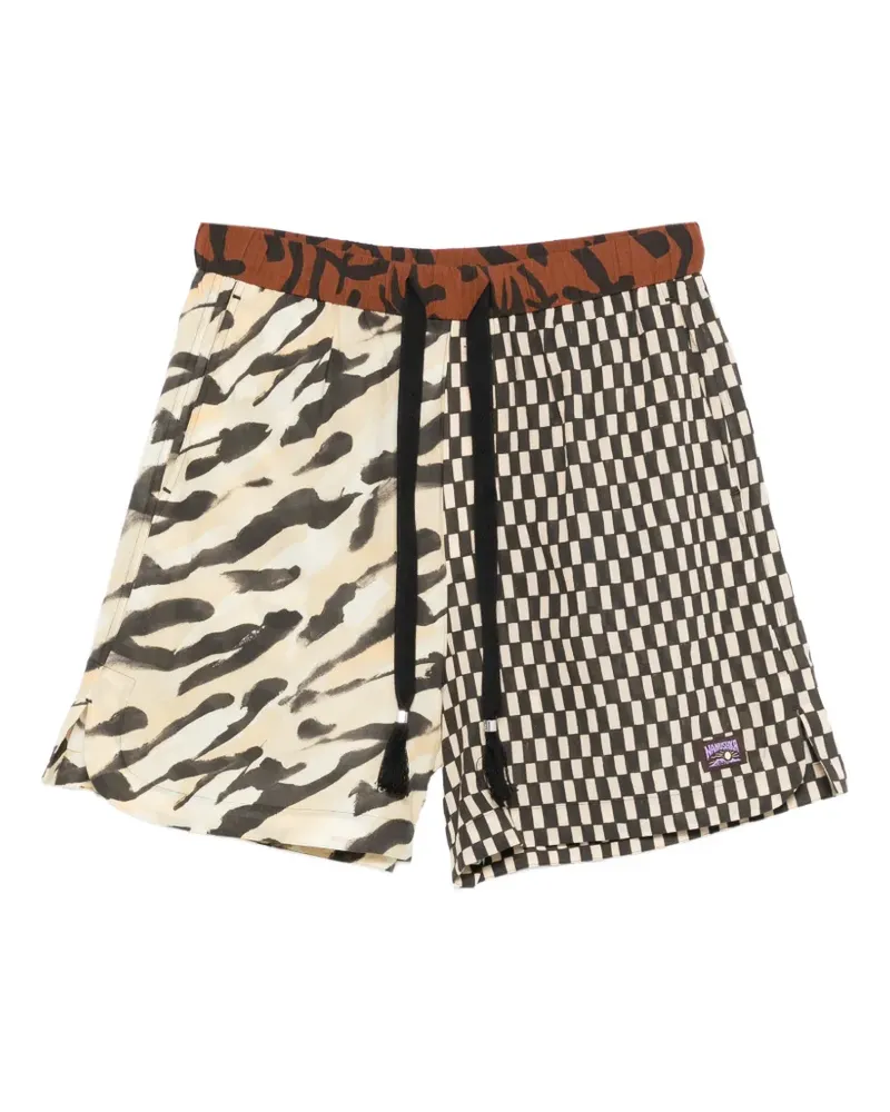 Nanushka geometric-pattern shorts - Nude Nude