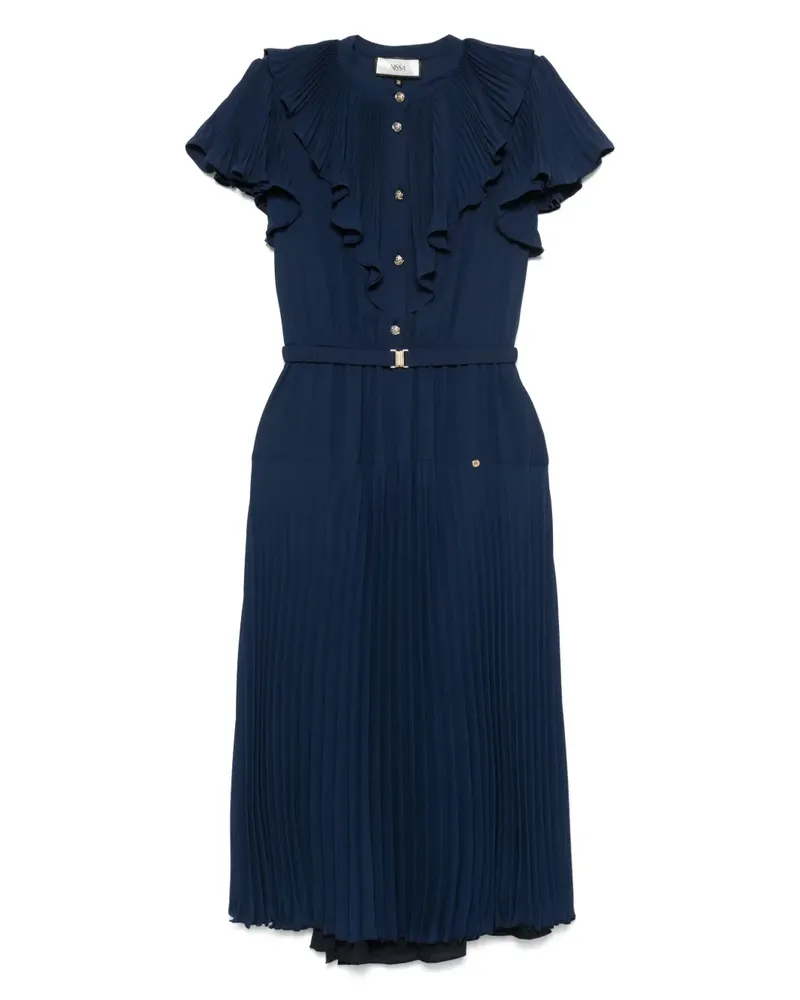 NISSA Midikleid mit Falten - Blau Blau