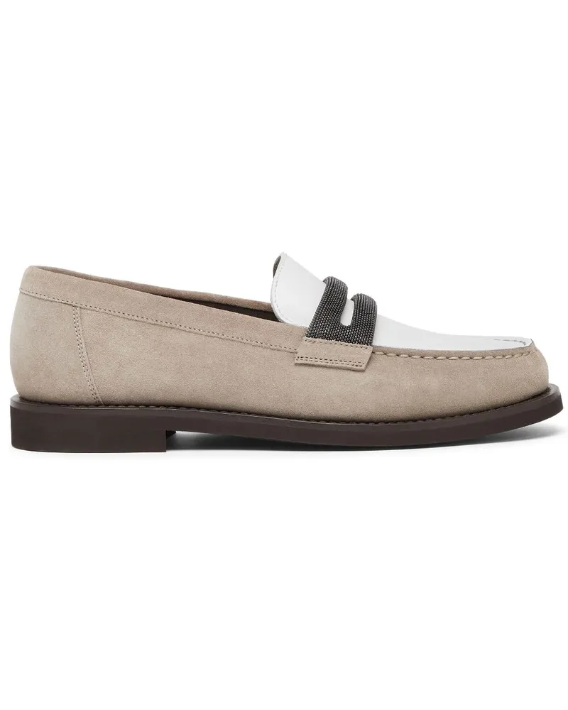 Brunello Cucinelli Loafer aus Wildleder - Nude Nude