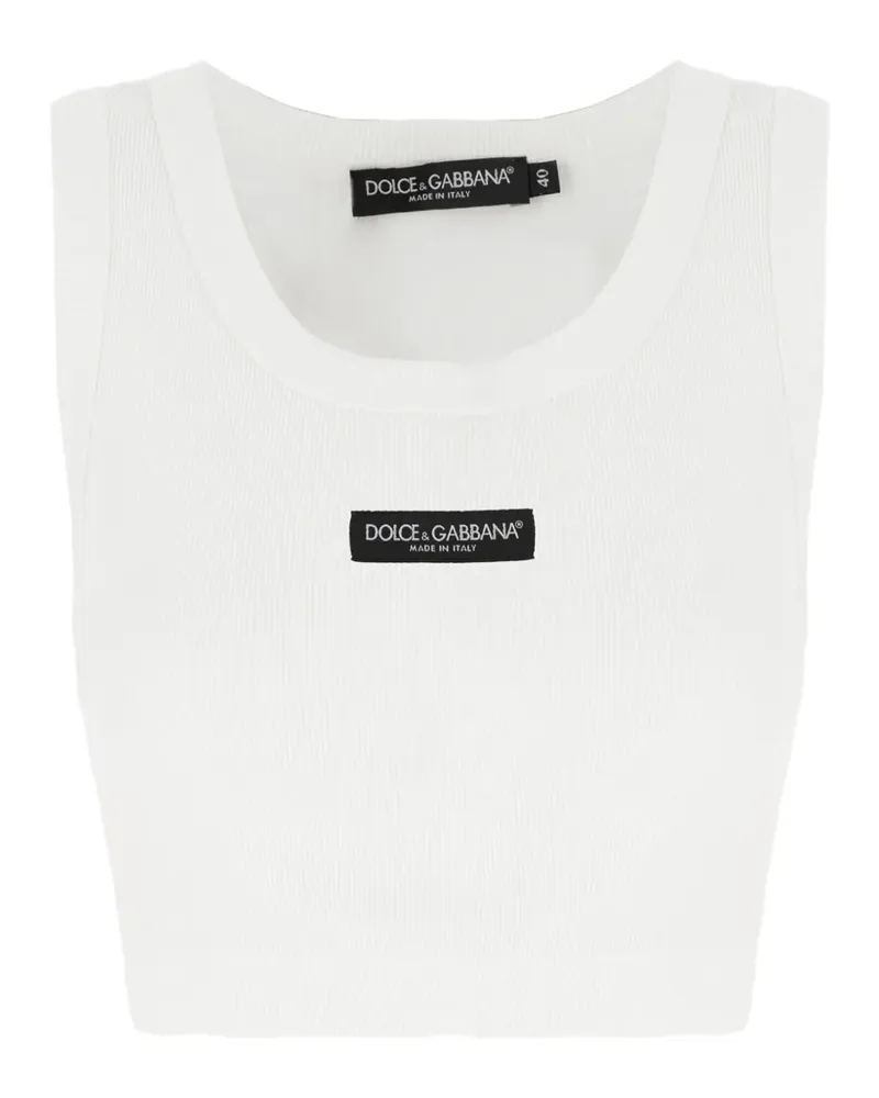 Dolce & Gabbana Geripptes Cropped-Oberteil - Weiß Weiß