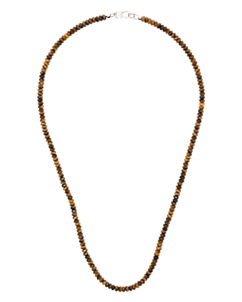 Tateossian Nodo Halskette mit Perlen - Braun Braun