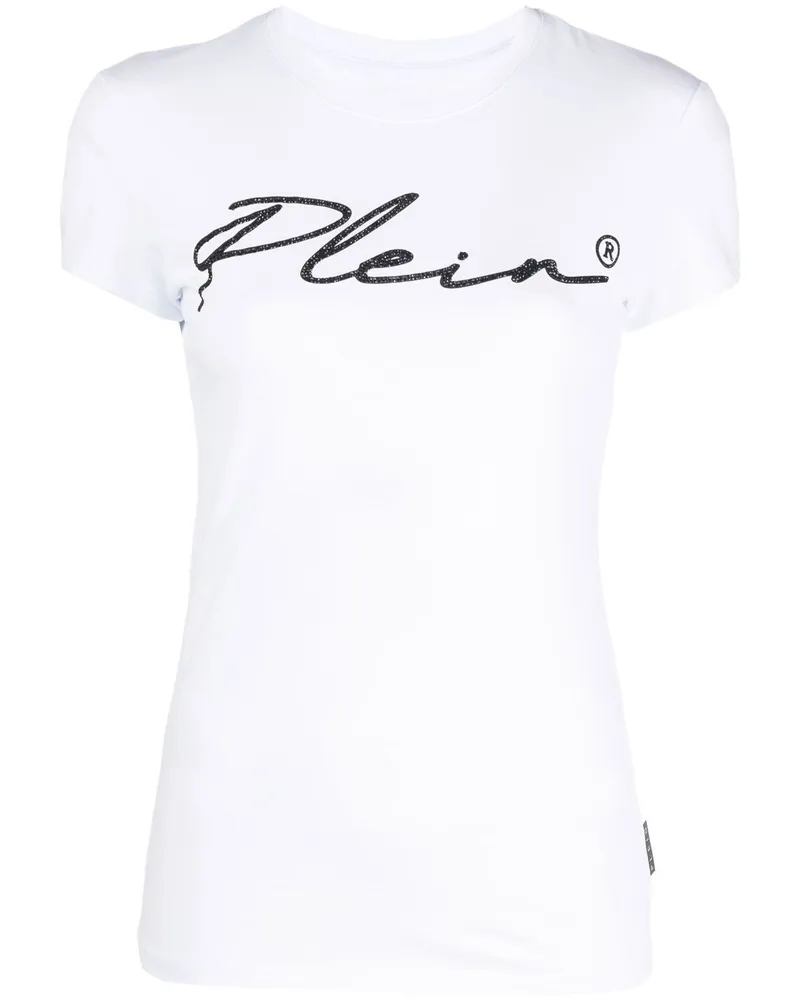 Philipp Plein T-Shirt mit Kristallen - Weiß Weiß