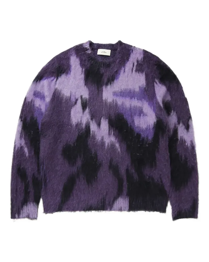 LES DEUX Gebürsteter Pullover mit abstraktem Muster - Violett Violett