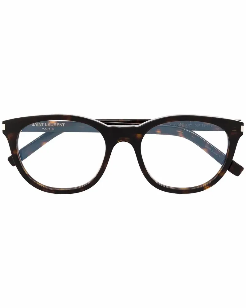 Saint Laurent Runde Brille in Schildpattoptik - Braun Braun