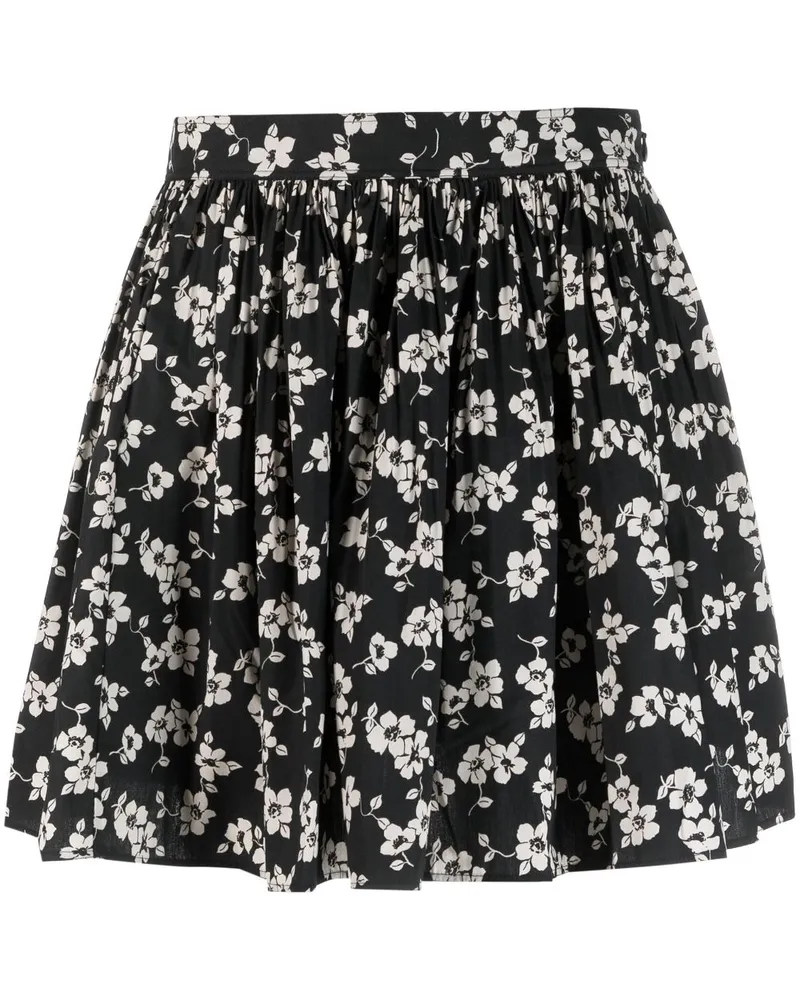 Ralph Lauren Minirock mit Blumen-Print - Schwarz Schwarz