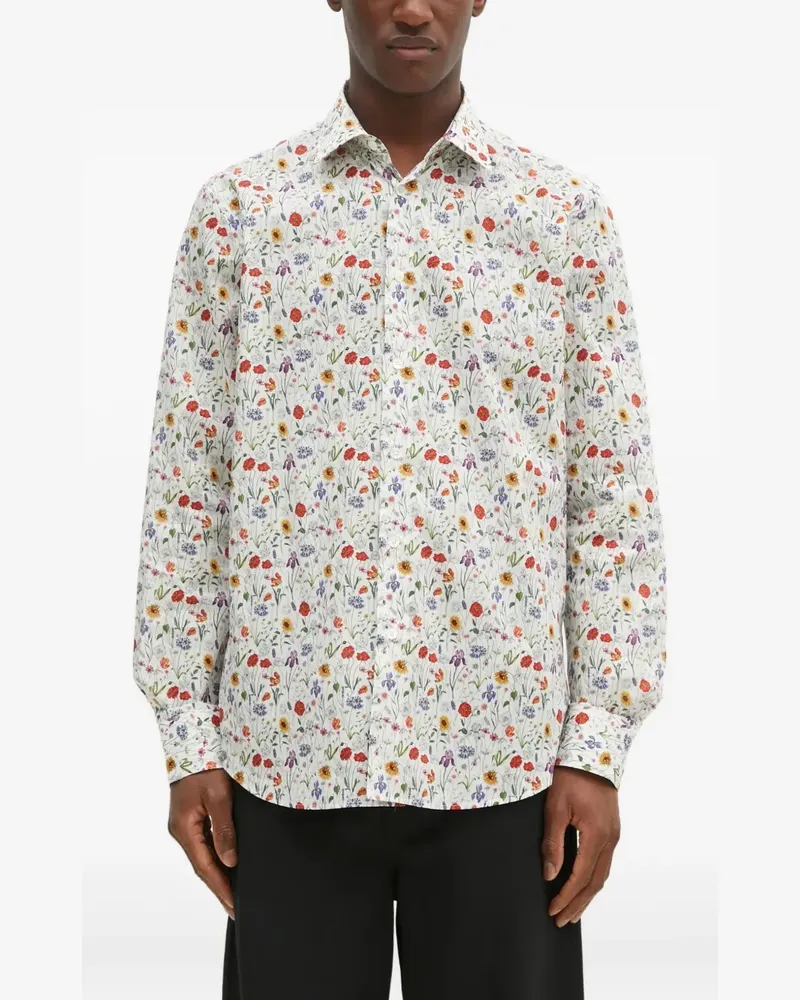 Paul Smith Hemd mit Blumen-Print - Weiß Weiß