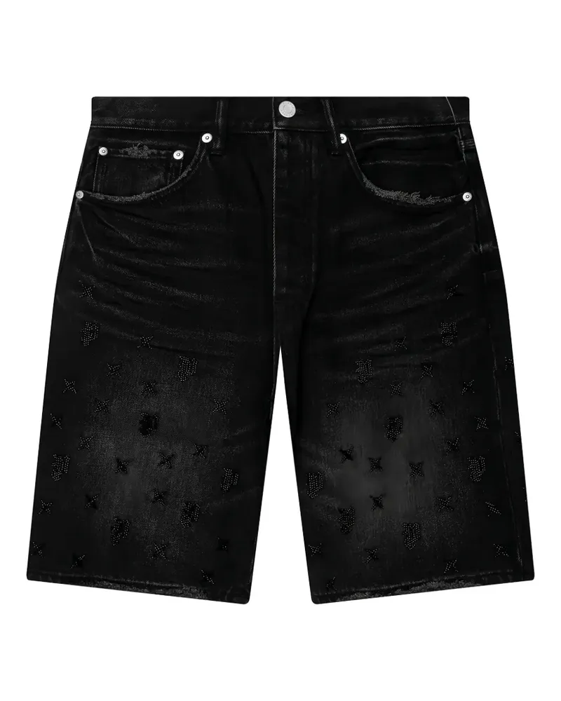 PURPLE BRAND beaded monogram shorts - Schwarz Schwarz