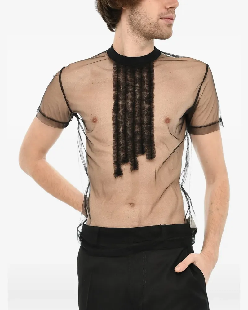 Dsquared2 ruffled tulle T-shirt - Schwarz Schwarz