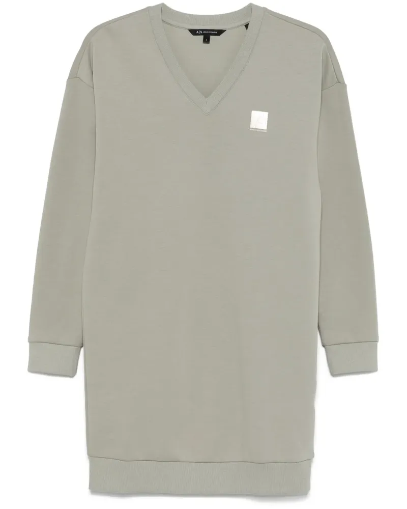 Armani Exchange Minikleid mit Monogramm-Patch - Grün Grün