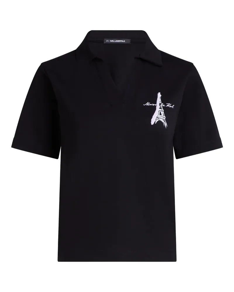 Karl Lagerfeld T-Shirt mit Eiffelturm-Print - Schwarz Schwarz