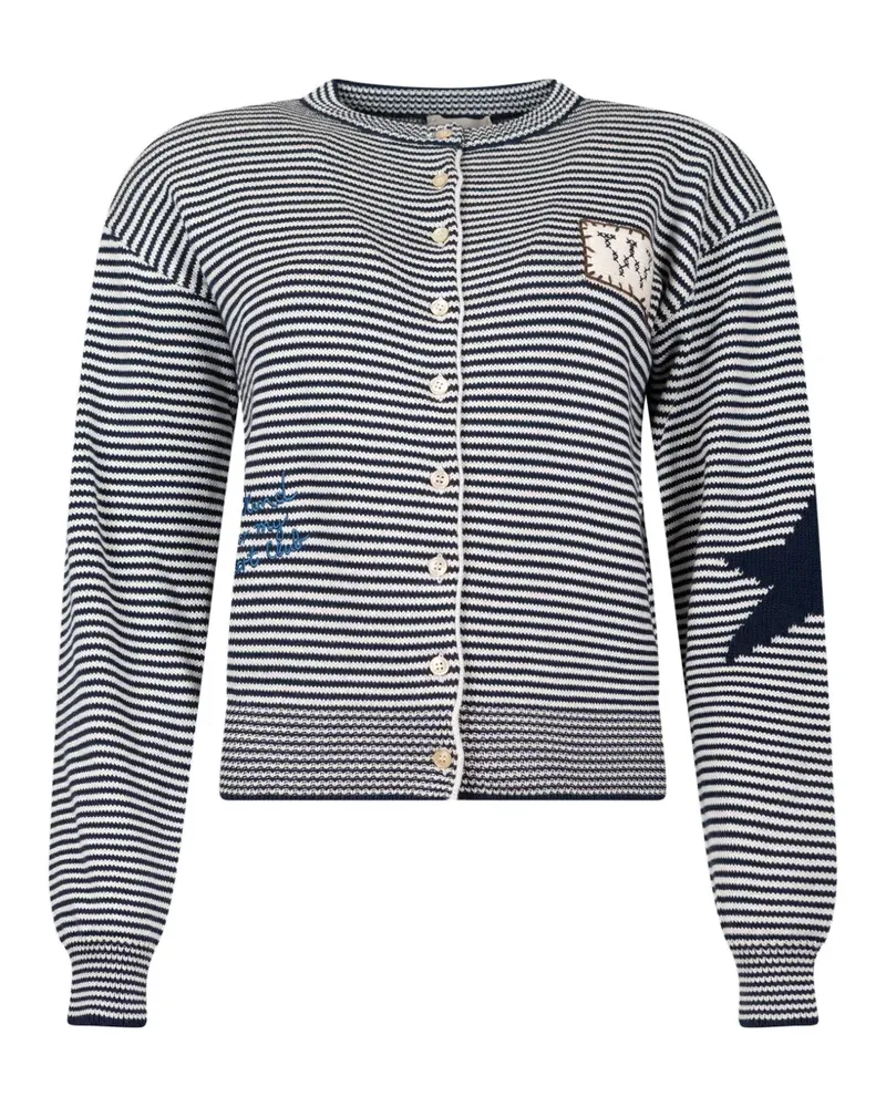 Max Mara Cardigan mit Intarsien-Applikation - Blau Blau