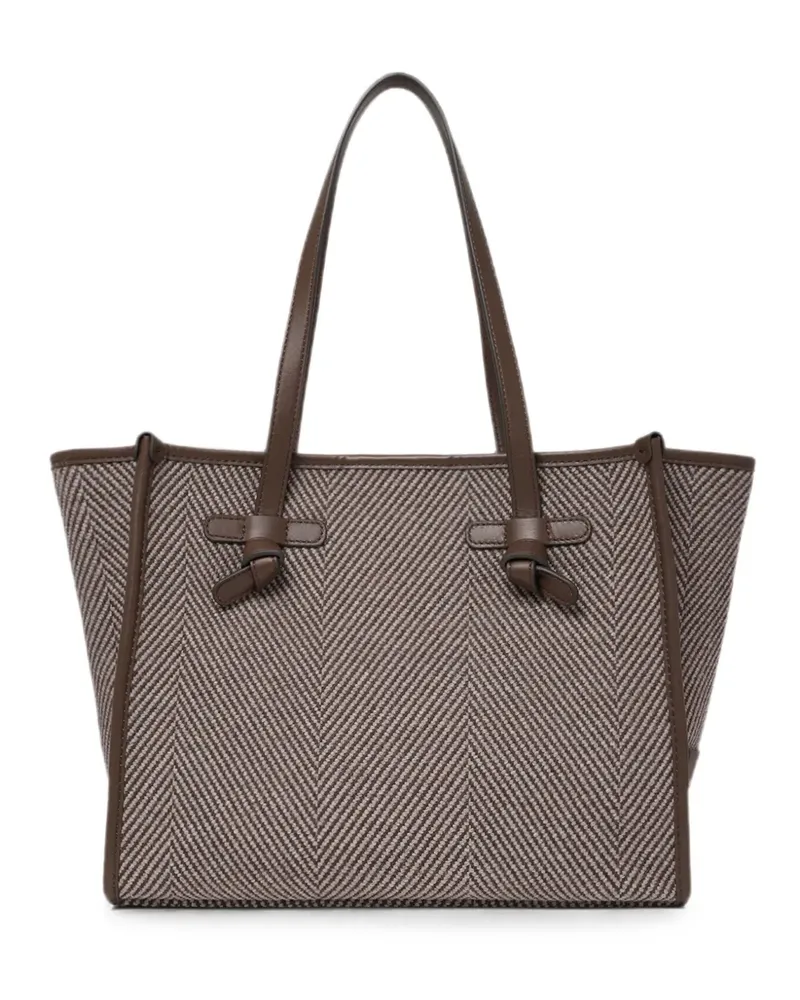 Gianni Chiarini Mittelgroßer Marcella Tote Bag mit Fischgrätenmuster - Braun Braun