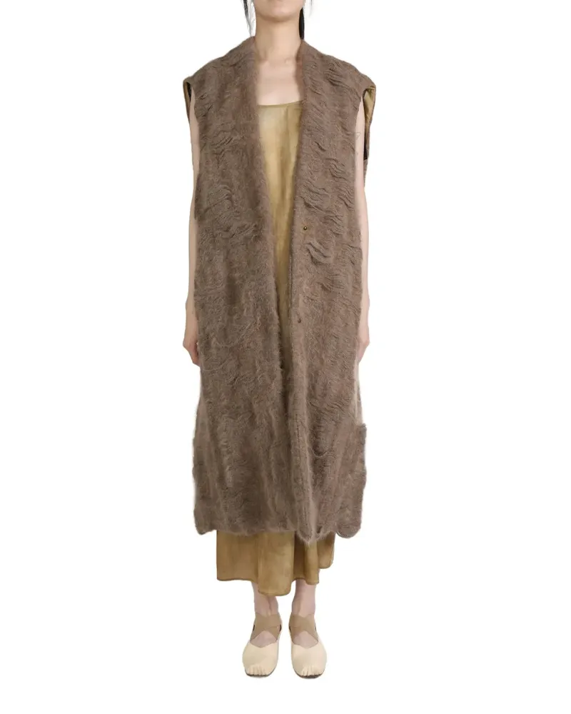 Uma Wang Long coat in mixed wool - Braun Braun