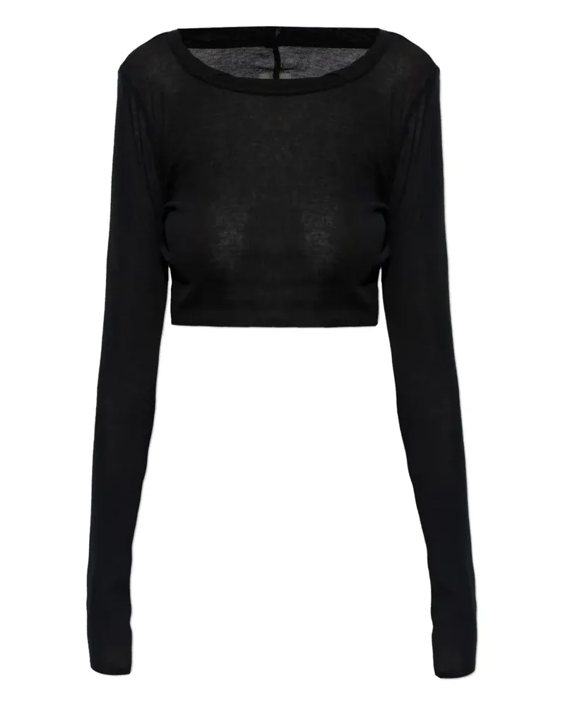 Rick Owens long-sleeve crop top - Schwarz Schwarz