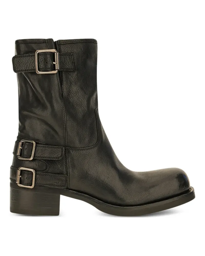 Officine Creative Italia Stiefel mit Schnallendetail - Schwarz Schwarz