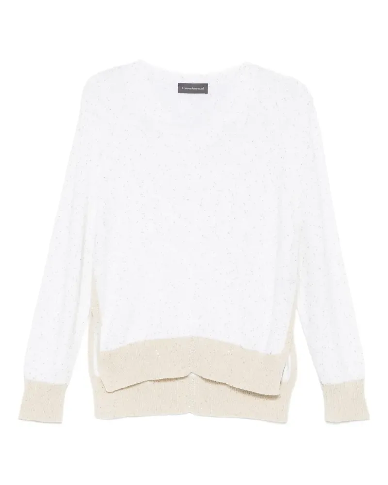 Lorena Antoniazzi Pullover mit Pailletten - Weiß Weiß