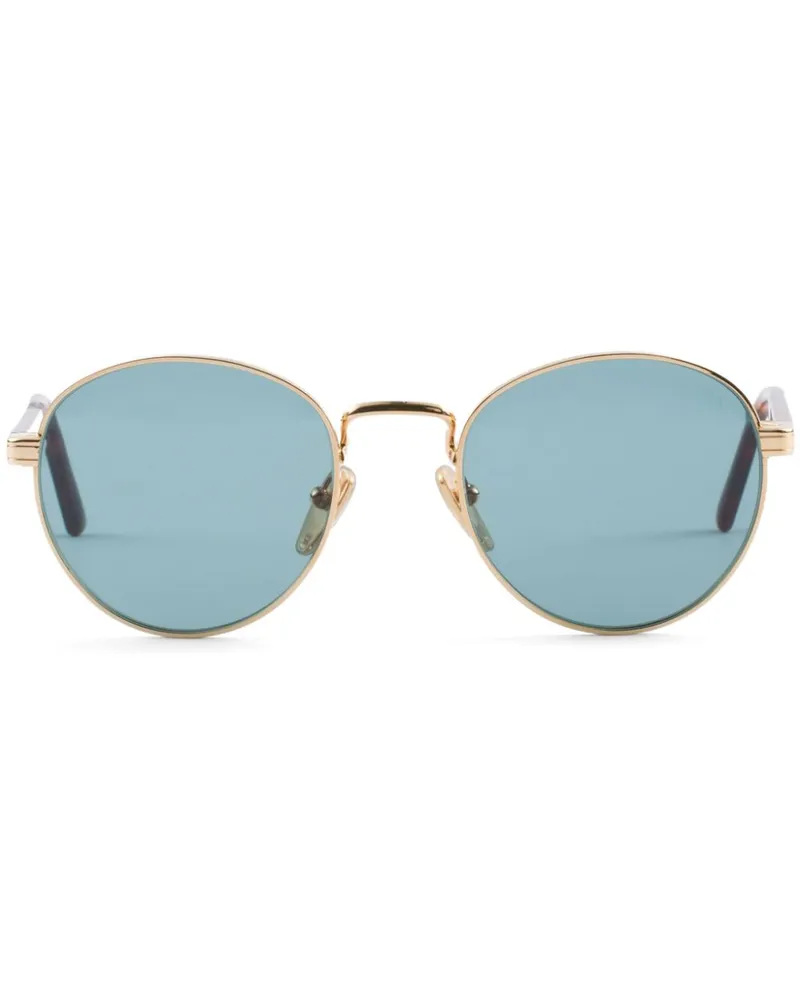 Prada Sonnenbrille mit rundem Gestell - Gold Gold