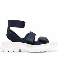 Alexander McQueen Klobige Sandalen mit Klettverschluss Blau